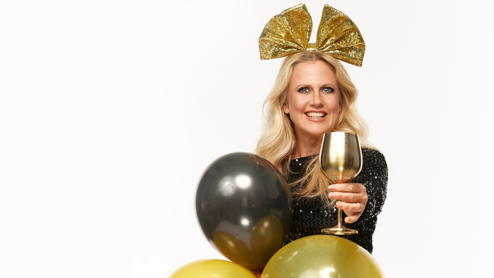 Barbara mit Luftballons & Schleife